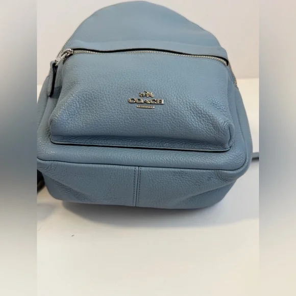 Coach Sky Blue Leather Backpack - Picture 5 of 10